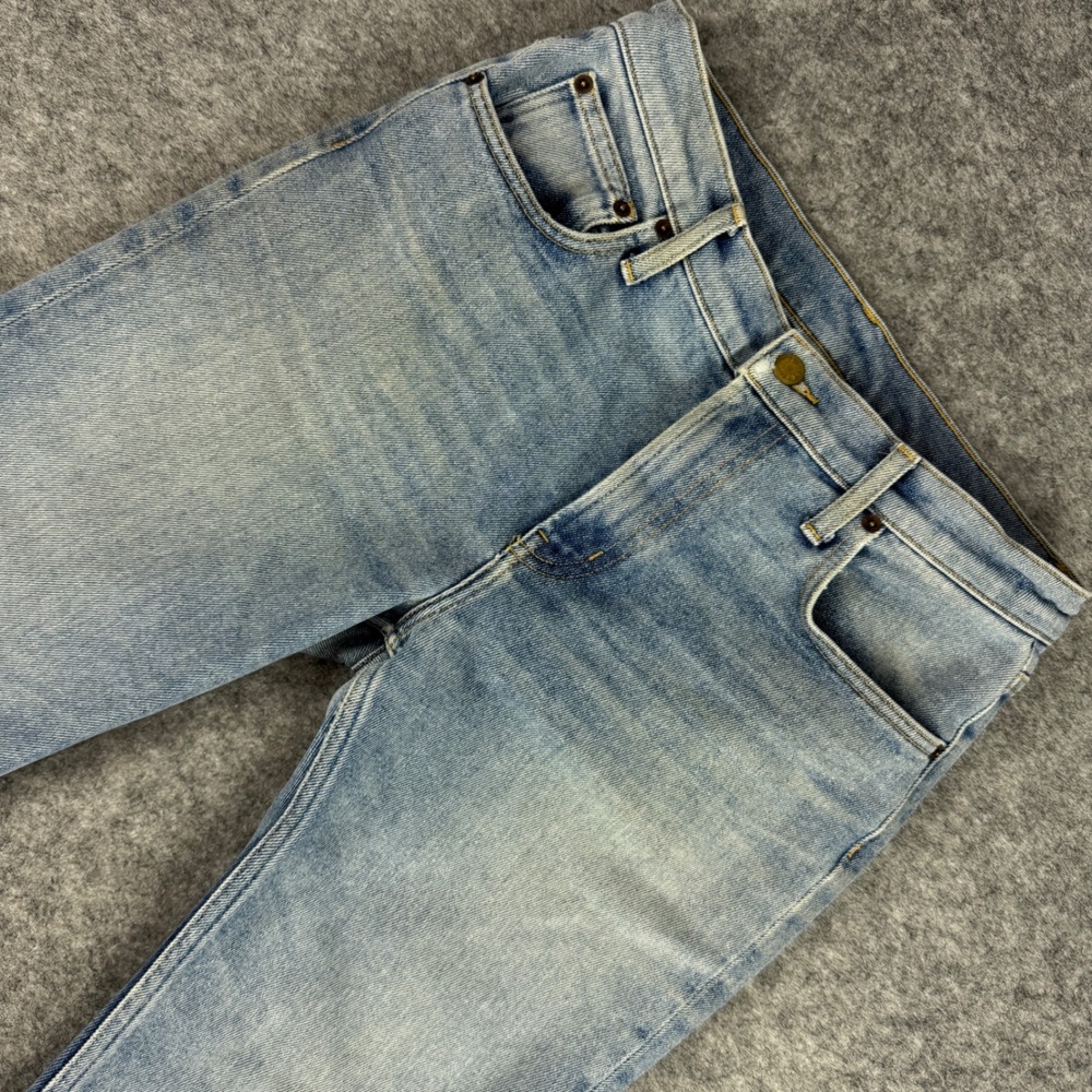 B Sides Blue Jean Womens 28 Light Wash High Rise Straight Leg Denim Made in USA